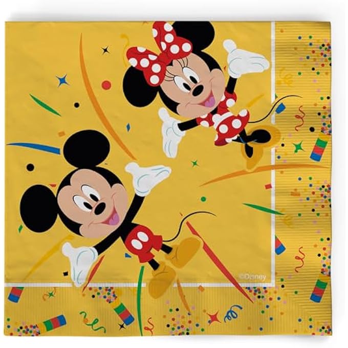 DISNEY 100 CUTE CELEBRATION MICKEY & MINNIE LUNCH NAPKIN, 16PCS - Image 2